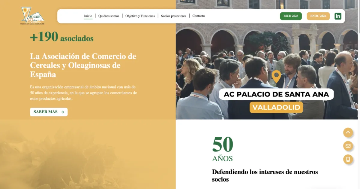 Portada de la web de ACCOE